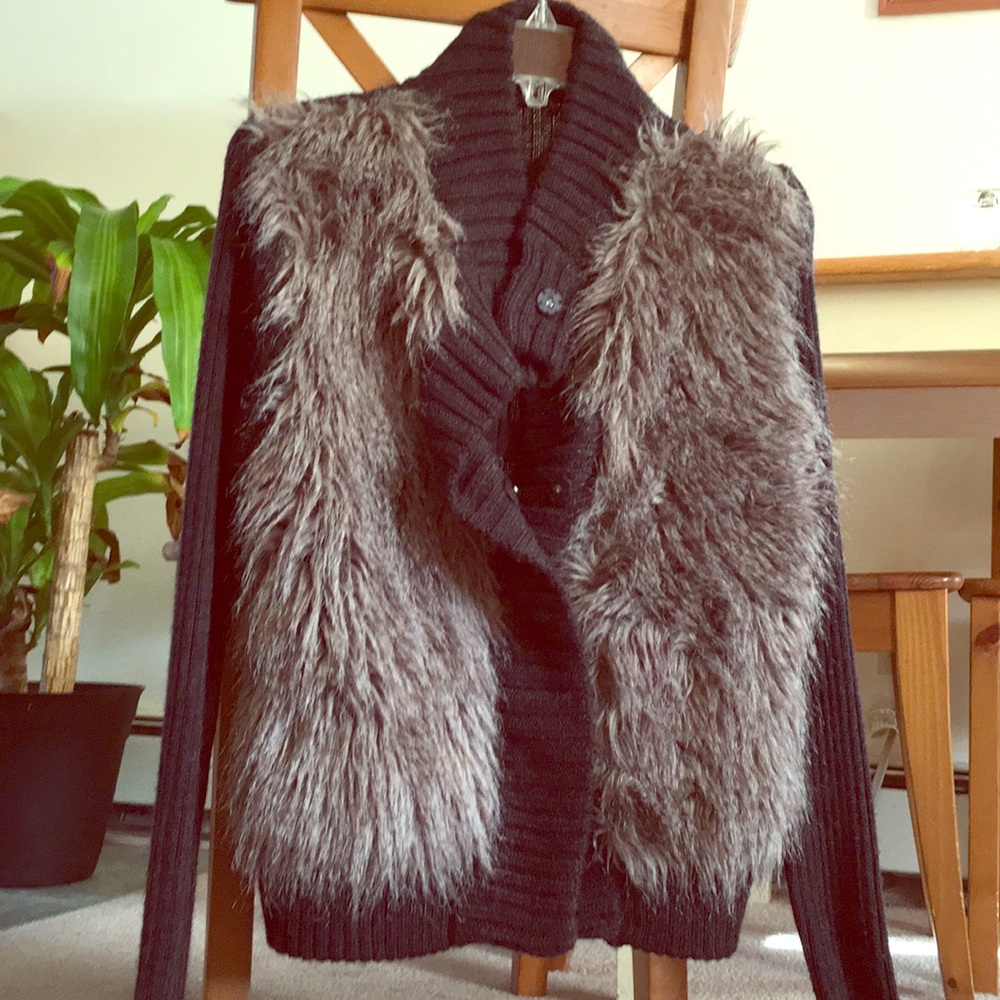 Faux fur Cardigan sweater